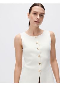 Reserved - Dzianinowa kamizelka - złamana biel. Materiał: dzianina #1