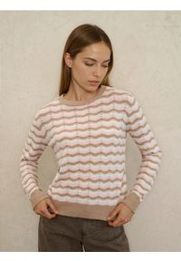 Sinsay - Ażurowy sweter w paski - wielobarwny. Wzór: paski, ażurowy #1