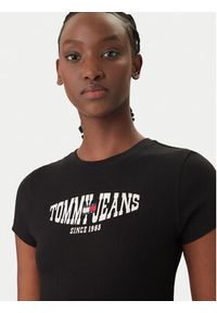 Tommy Jeans T-Shirt Wavy Flag DW0DW22272 Czarny Slim Fit. Kolor: czarny. Materiał: bawełna #2