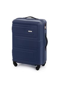 Wittchen - Średnia walizka z ABS-u tłoczona. Kolor: niebieski. Materiał: guma. Wzór: geometria. Styl: klasyczny #4