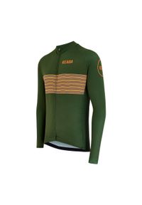 KEADA SPORTS - Męska koszulka rowerowa z długim rękawem - Onwards One. Kolor: żółty, wielokolorowy, zielony. Długość rękawa: długi rękaw. Długość: długie
