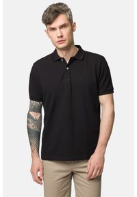 Lancerto - Koszulka Polo Bawełniana Czarna Blake. Typ kołnierza: polo. Kolor: czarny. Materiał: bawełna #1