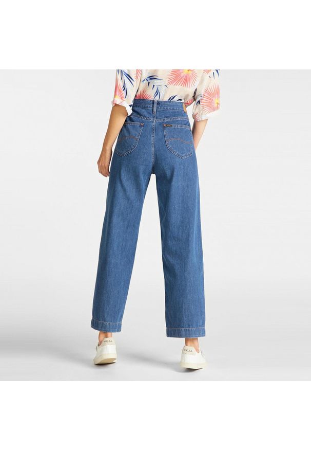 Lee - LEE BUTTON WIDE LEG DAMSKIE SPODNIE JEANSOWE L30GRCND 112106450