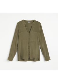 Reserved - Lekka koszula z EcoVero™ - Khaki. Kolor: brązowy #1