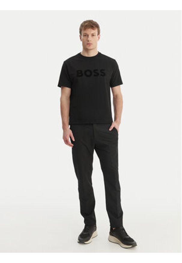 BOSS T-Shirt TS_Iconic Logo 50553636 Czarny Regular Fit. Kolor: czarny. Materiał: bawełna
