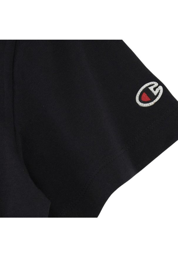 Koszulka damska Champion SS Tee 117534. Kolor: czarny. Materiał: bawełna, skóra, tkanina