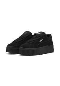 Puma - Damskie sneakersy Karmen II PUMA Black Silver Metallic. Kolor: wielokolorowy, czarny, szary. Materiał: zamsz. Obcas: na platformie