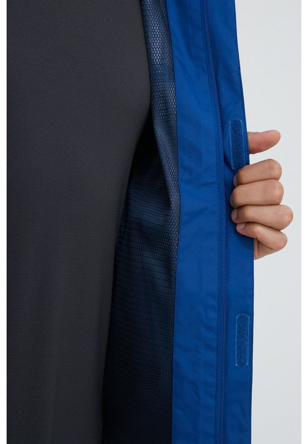 Helly Hansen - Kurtka przeciwdeszczowa. Okazja: na co dzień. Kolor: niebieski. Materiał: materiał. Wzór: nadruk. Styl: casual