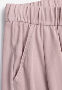 Born2be - Różowe Szerokie Spodnie z Bawełną Wiskozą Gumką w Pasie i Sznurkiem Iridara. Okazja: na co dzień. Stan: podwyższony. Kolor: różowy. Materiał: wiskoza, bawełna. Styl: casual, elegancki, klasyczny #2