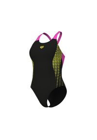 Damski 1-częściowy kostium kąpielowy z dekoltem w szpic Arena Openings. Kolor: czarny #1
