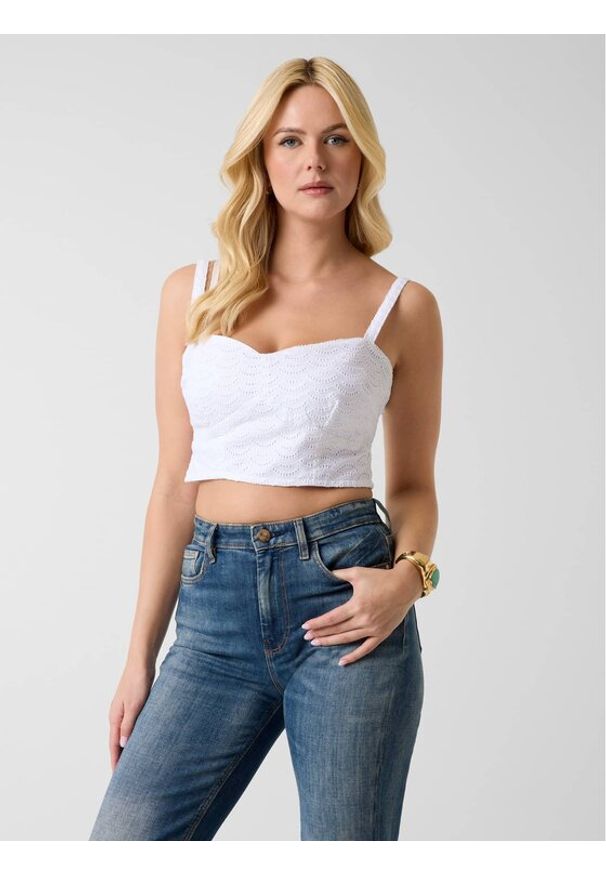 Guess Top 181855 Biały Classic Fit. Kolor: biały