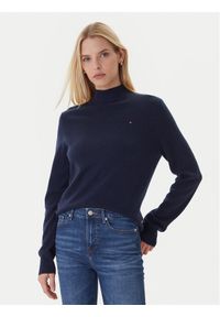 TOMMY HILFIGER - Tommy Hilfiger Sweter WW0WW47468 Granatowy Regular Fit. Kolor: niebieski. Materiał: wełna #1