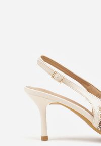 Born2be - Beżowe Sandały Ozdobione Plecionką Oaratune. Okazja: na co dzień. Zapięcie: sprzączka. Kolor: beżowy. Wzór: aplikacja. Materiał: jeans. Sezon: lato. Obcas: na obcasie. Styl: klasyczny, casual, elegancki. Wysokość obcasa: średni #9