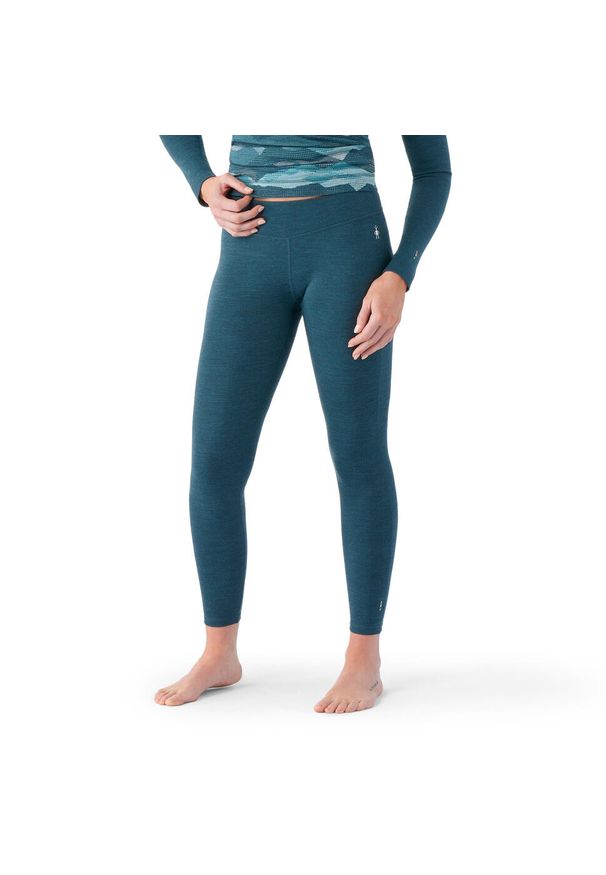 Klasyczne termiczne legginsy damskie z wełny merino Smartwool. Kolor: niebieski. Materiał: wełna. Sport: turystyka piesza