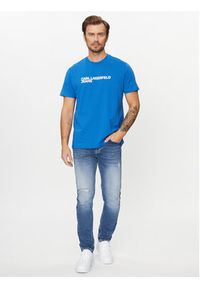 Karl Lagerfeld Jeans T-Shirt 235D1707 Niebieski Regular Fit. Kolor: niebieski. Materiał: bawełna #4