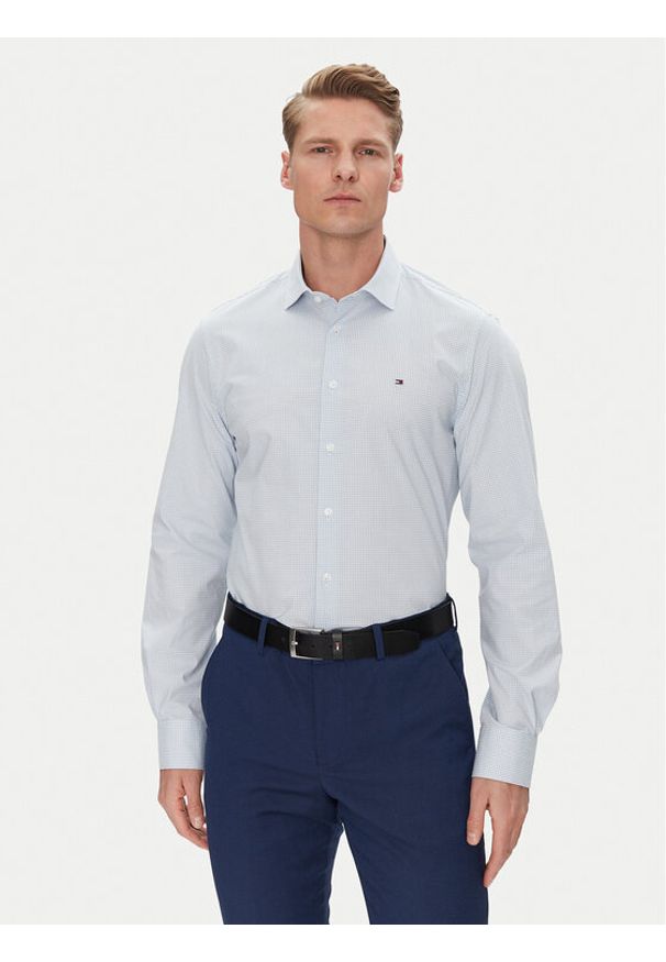 TOMMY HILFIGER - Tommy Hilfiger Koszula MW0MW38961 Błękitny Slim Fit. Kolor: niebieski. Materiał: bawełna