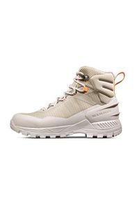 Buty trekkingowe damskie Mammut Blackfin Iii Mid Dt. Wysokość cholewki: za kostkę. Zapięcie: sznurówki. Kolor: beżowy. Materiał: materiał, tkanina, syntetyk. Szerokość cholewki: normalna. Styl: sportowy