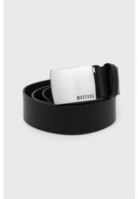 Mustang pasek skórzany męski kolor czarny. Kolor: czarny. Materiał: skóra #1