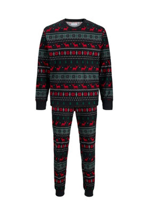 Jack & Jones Piżama Tristan 12285375 Czarny Loose Fit. Kolor: czarny. Materiał: syntetyk