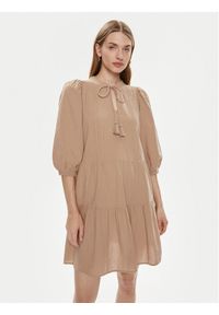 Vero Moda Sukienka letnia Pretty 10279712 Beżowy Regular Fit. Kolor: beżowy. Materiał: bawełna. Sezon: lato