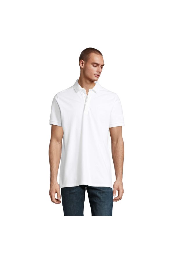 SOL'S - Polo Sol's Owen. Typ kołnierza: polo. Kolor: biały. Materiał: bawełna. Długość rękawa: krótki rękaw. Długość: krótkie