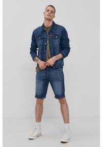 Lee Cooper Szorty jeansowe męskie kolor granatowy. Okazja: na co dzień. Kolor: niebieski. Materiał: jeans. Styl: casual #4