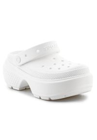 Klapki Crocs Stomp Clog 209347-0WV białe. Okazja: na plażę, na spacer. Kolor: biały. Materiał: materiał. Sezon: lato