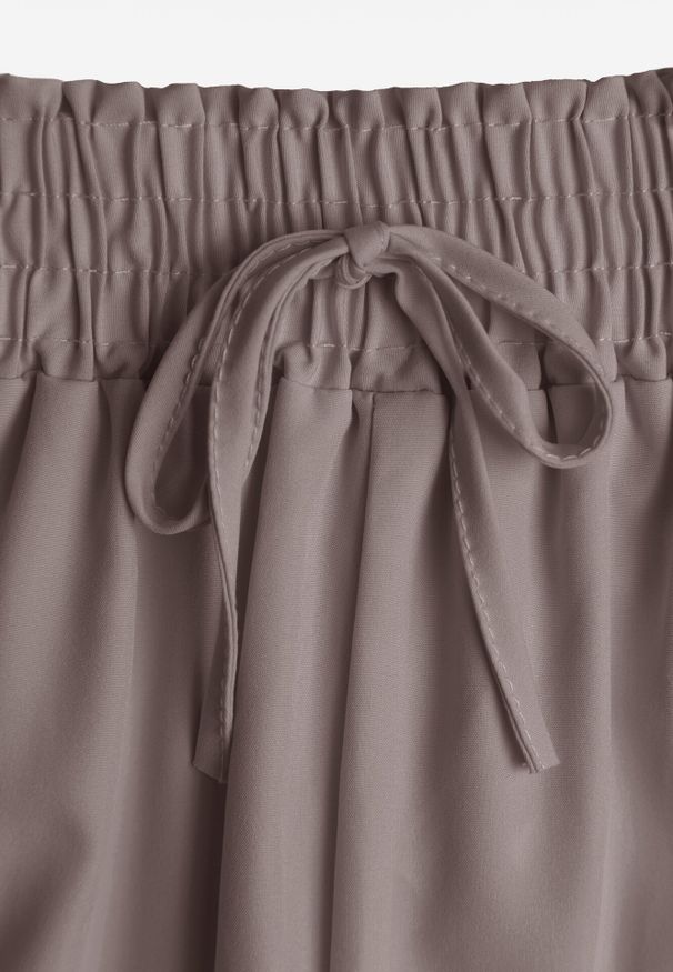 Born2be - Szare Szerokie Spodnie z Wysokim Stanem Wiskozą i Gumką w Pasie Criseldas. Okazja: do pracy, na co dzień, na spotkanie biznesowe. Stan: podwyższony. Kolor: szary. Materiał: wiskoza. Długość: długie. Styl: elegancki, biznesowy, casual