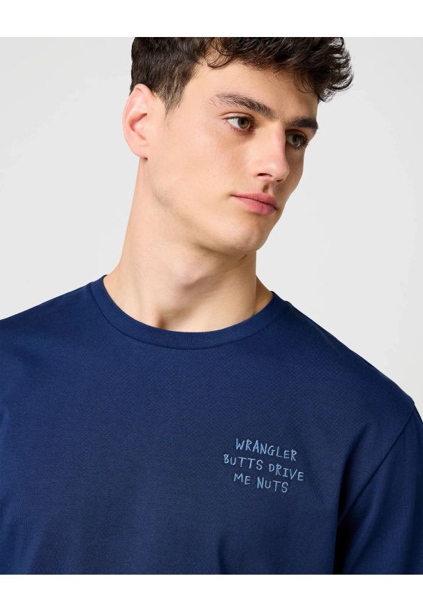 Wrangler - MESKA KOSZULKA WRANGLER EMBROIDERY TEE NAVY 112371488