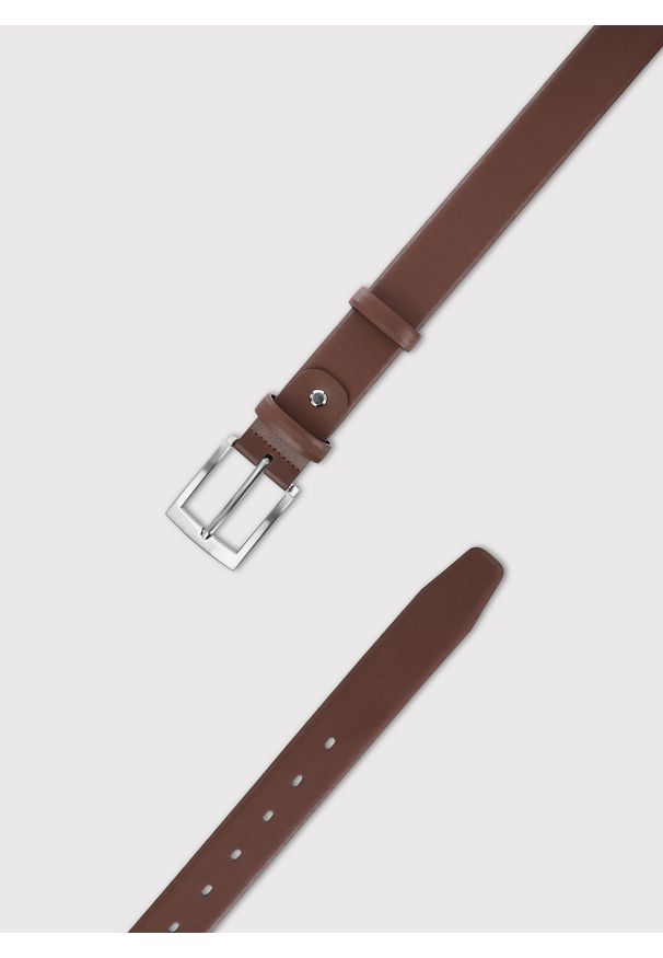 Pako Lorente - PAKO LORENTE - Brązowy skórzany pasek męski. Kolor: czerwony, brązowy, czarny. Materiał: skóra