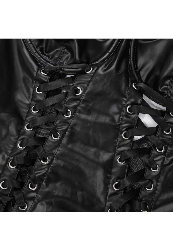 Intica - Body z usztywnianymi miseczkami na romantyczne wieczory Guerina. Kolor: czerwony. Materiał: materiał. Wzór: paski