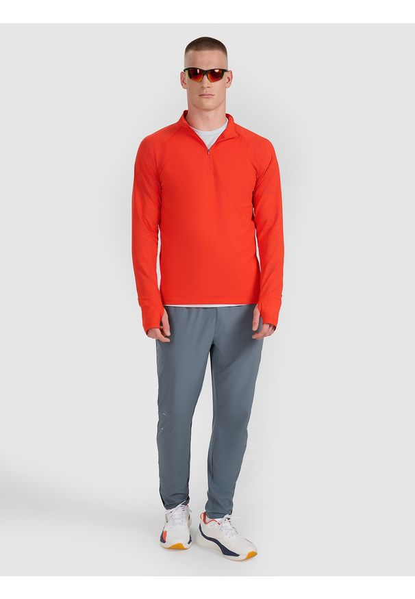 4f - 4F Bluza do biegania regular szybkoschnąca męska - czerwona XL. Kolor: czerwony