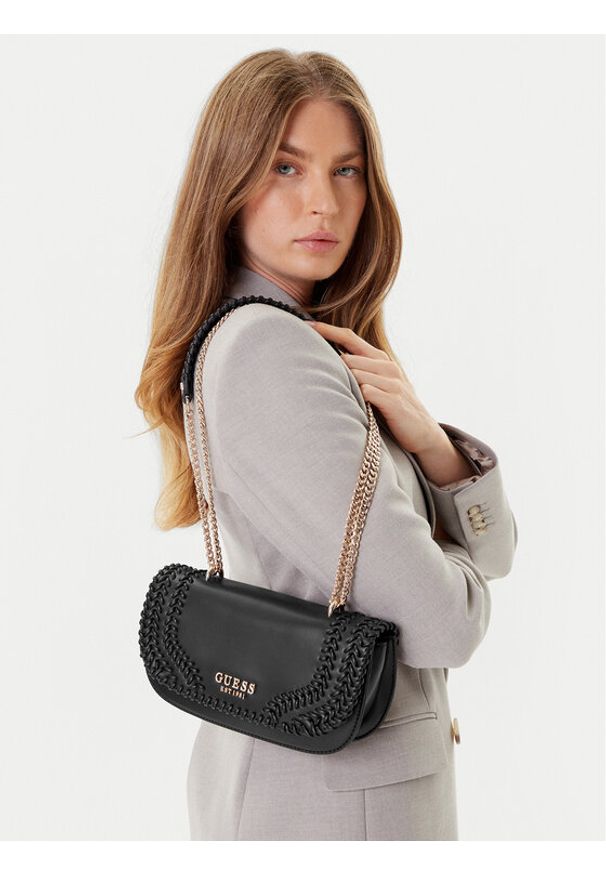 Guess Torebka Tatum HWNG96 67210 Czarny. Kolor: czarny. Materiał: skórzane