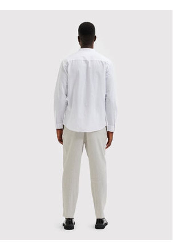 Selected Homme Koszula New Linen 16079054 Biały Regular Fit. Kolor: biały. Materiał: bawełna