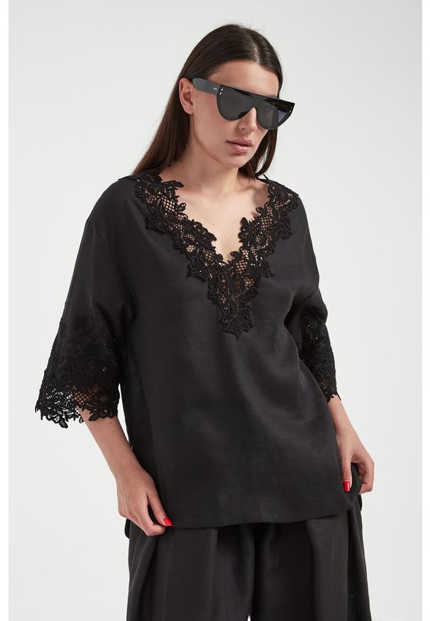 Ermanno Scervino Life - Bluzka damska lniana ERMANNO SCERVINO LIFE. Materiał: len