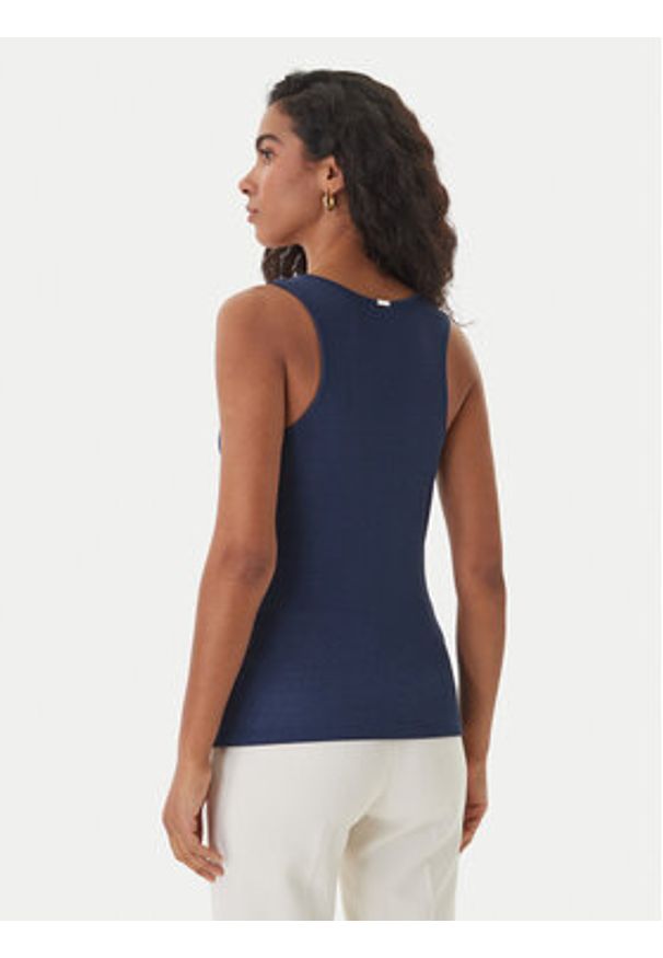 Fracomina Top FS26ST4011K420Q7 Granatowy Slim Fit. Kolor: niebieski. Materiał: wiskoza