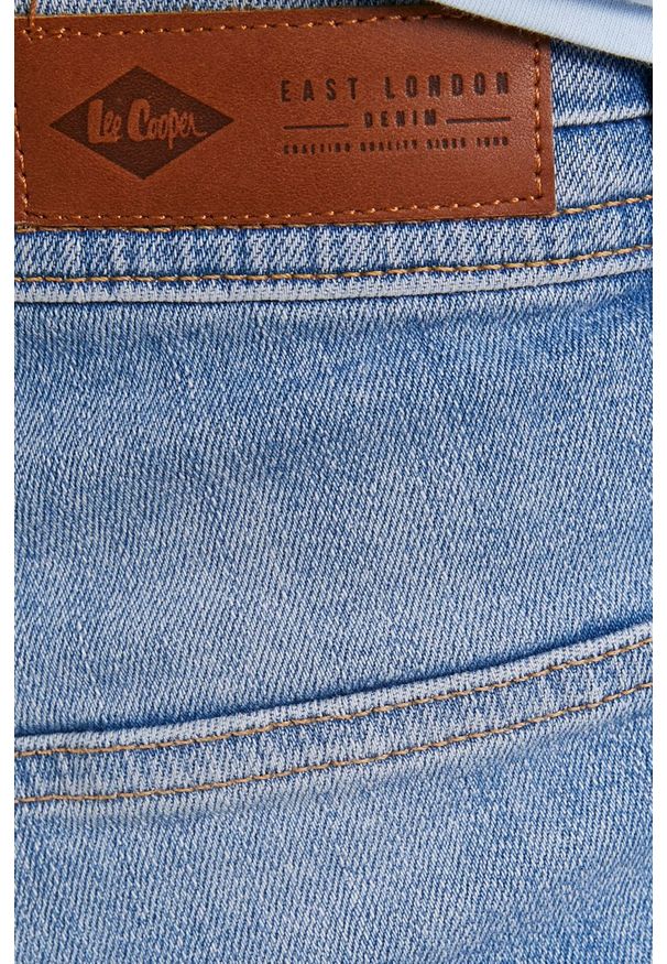Lee Cooper Szorty jeansowe damskie gładkie high waist. Stan: podwyższony. Kolor: niebieski. Materiał: jeans. Wzór: gładki