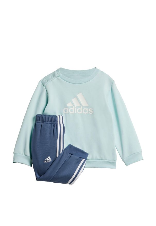 Adidas - Badge of Sport Jogger Set. Okazja: na co dzień. Kolor: biały, zielony, wielokolorowy. Materiał: polar, dresówka. Styl: sportowy