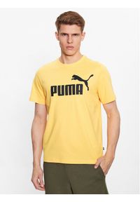 Puma T-Shirt Essentials Logo 586667 Żółty Regular Fit. Kolor: żółty. Materiał: bawełna