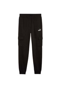 Puma - Spodnie Męskie Essentials Logo Cargo. Kolor: czarny. Materiał: dresówka