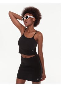 Calvin Klein Jeans Top J20J221011 Czarny Slim Fit. Kolor: czarny. Materiał: syntetyk #1