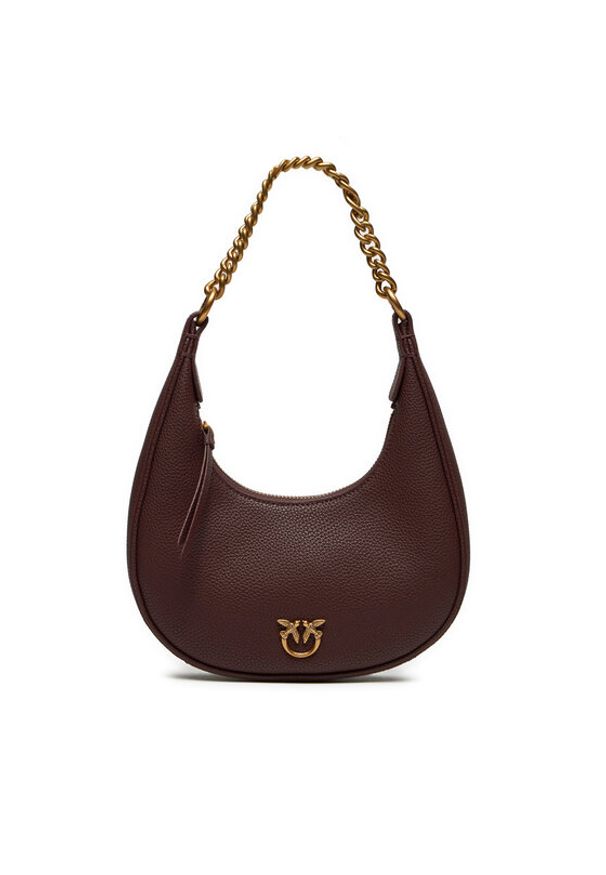 Pinko - PINKO Torebka Brioche Hobo Mini AI 24-25 PLTT 101433 A29Q Bordowy. Kolor: czerwony. Materiał: skórzane