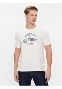 TOMMY HILFIGER - Tommy Hilfiger T-Shirt Graphic MW0MW32641 Biały Regular Fit. Kolor: biały. Materiał: bawełna