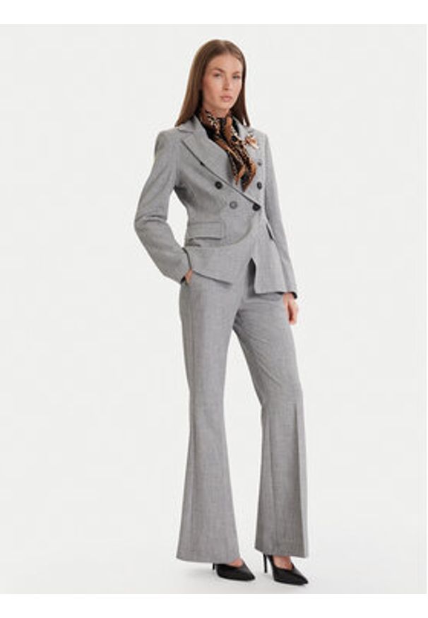 Maryley Spodnie materiałowe MARYLEY-25IB587 Szary Regular Fit. Kolor: szary. Materiał: syntetyk