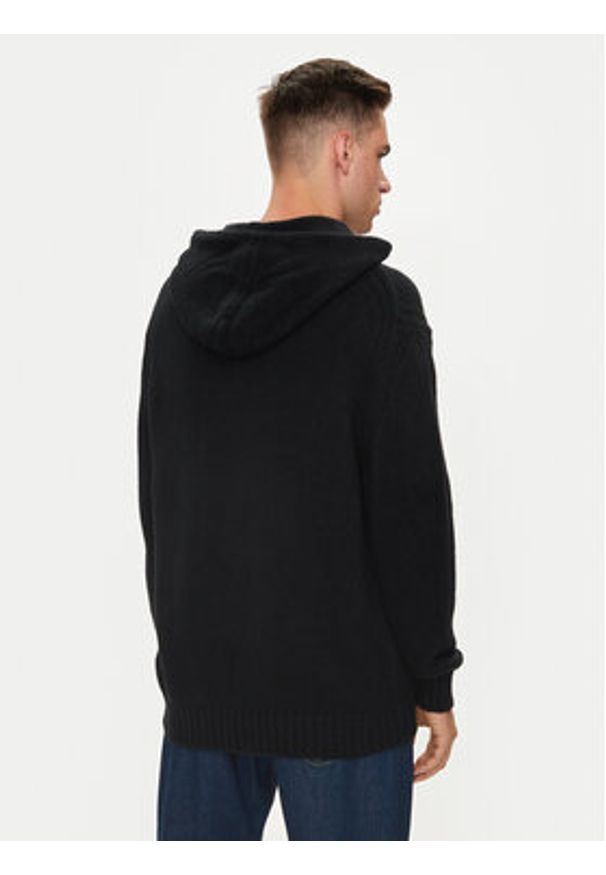 Hugo Sweter Scuud 50516626 Czarny Oversize. Kolor: czarny. Materiał: syntetyk