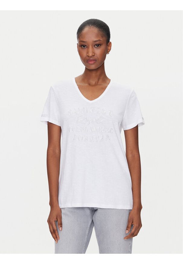 Olsen T-Shirt 11105057 Biały Regular Fit. Kolor: biały. Materiał: bawełna