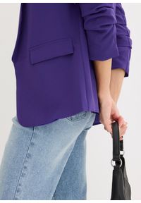 bonprix - Żakiet z marszczeniem. Kolor: fioletowy. Długość: długie #3