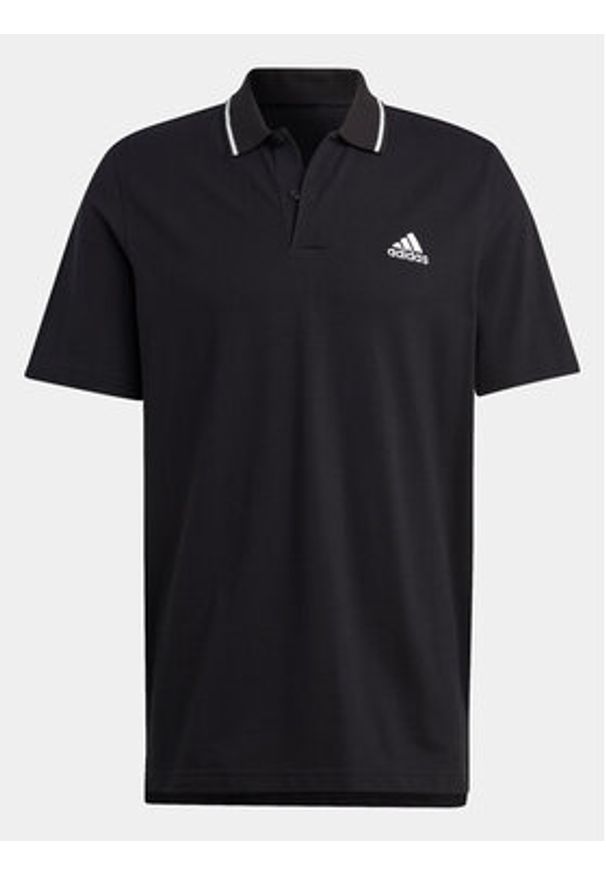 Adidas - adidas Polo Essentials IC9314 Czarny Regular Fit. Typ kołnierza: polo. Kolor: czarny. Materiał: bawełna
