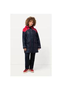 ULLA POPKEN - Damskie Kurtka przeciwdeszczowa HYPRAR hydrofobowa kaptur. Kolekcja: plus size. Kolor: niebieski. Materiał: materiał, elastan, bawełna. Sport: turystyka piesza #1