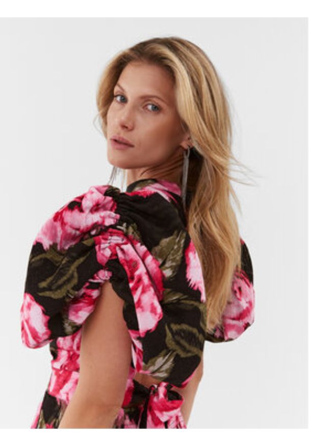 ROTATE Sukienka dzianinowa Jacquard Bell Maxi 1112452840 Kolorowy Regular Fit. Materiał: wiskoza, dzianina. Wzór: kolorowy. Długość: maxi